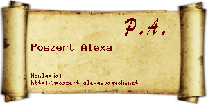 Poszert Alexa névjegykártya